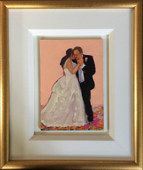 Daughter_Father wedding gift framed painting of their dance together.