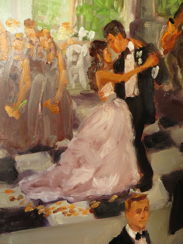 Live event painting at a wedding at the White Hall in Louisville, KY by Joan Zylkin The Event Painter.
