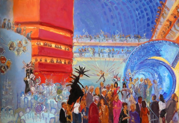 WEDDINGS AND SPECIAL EVENTS AT THE KIMMEL CENTER: painting created live at the  PIFA 2013 GALA by Joan Zylkin The Event Painter