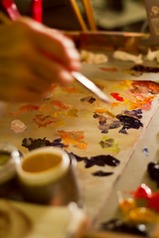 live event painter's palette, Joan Zylkin Live Event Painting