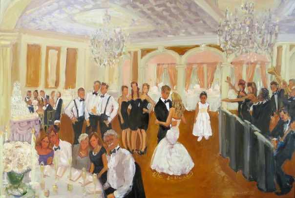 Saucon Valley CC Wedding painting in the Lehigh Valley by Joan Zylkin The Event Painter